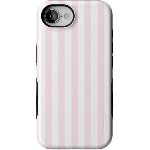 Casely iPhone 16e Case | Pink Stripes | Sunday Best | Bold Protective Design | Compatible with MagSafe