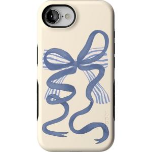 Casely iPhone 16e Case | The Boyfriend Collection | Army Green | Bold Protective Design | MagSafe Compatible Design(Heartstrings | Blue Bow)