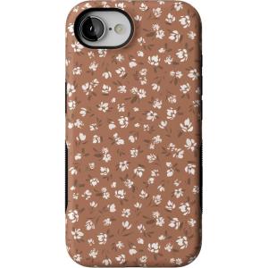 Casely iPhone 16e Case | The Boyfriend Collection | Army Green | Bold Protective Design | MagSafe Compatible Design(Mocha Meadow | Tiny Flowers)