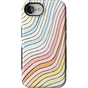 Casely iPhone 16e Case | The Boyfriend Collection | Army Green | Bold Protective Design | MagSafe Compatible Design(Ride The Wave | Pastel Rainbow Lined)