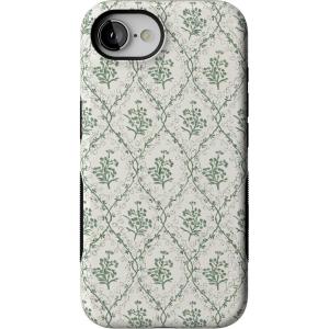 Casely iPhone 16e Case | The Boyfriend Collection | Army Green | Bold Protective Design | MagSafe Compatible Design(Sage Tapestry | Floral Vines)