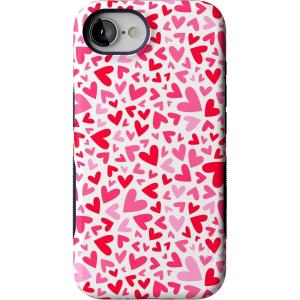 Casely iPhone 16e Case | The Boyfriend Collection | Army Green | Bold Protective Design | MagSafe Compatible Design(XOXO | Pink Candy Hearts)