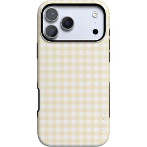 Casely iPhone 17 Pro Case | Pastel Picnic | Yellow Gingham | Bold Protective Design | Compatible with MagSafe