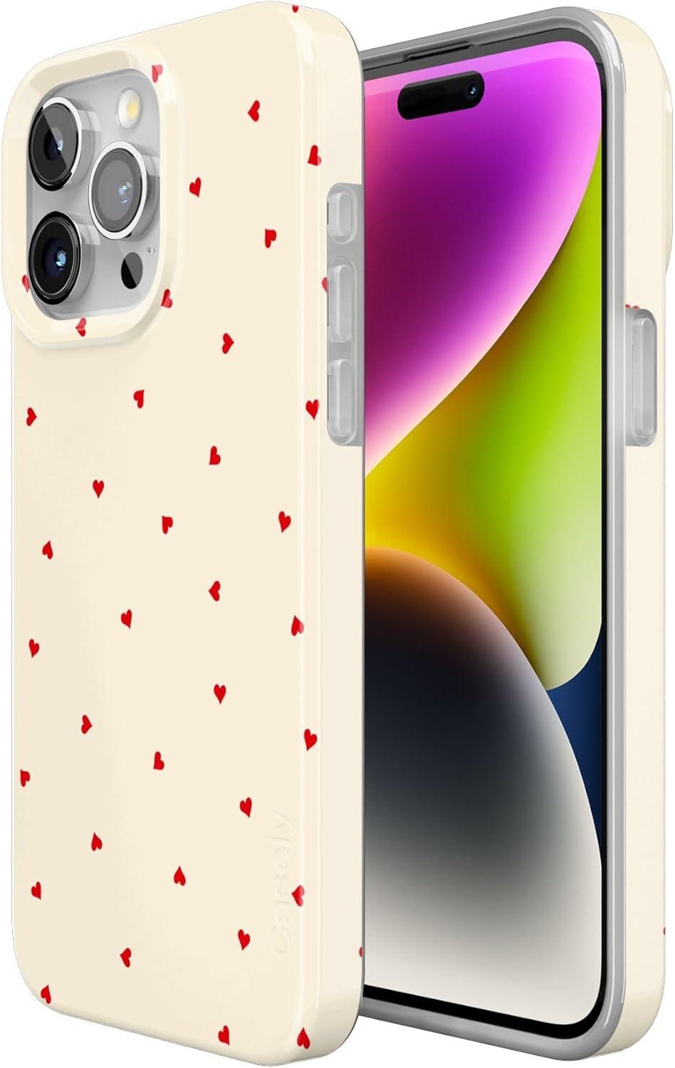 imageCasely iPhone 15 Pro Case Be Mine Tiny Hearts Compatible with MagSafe Classic Ultra Thin Design