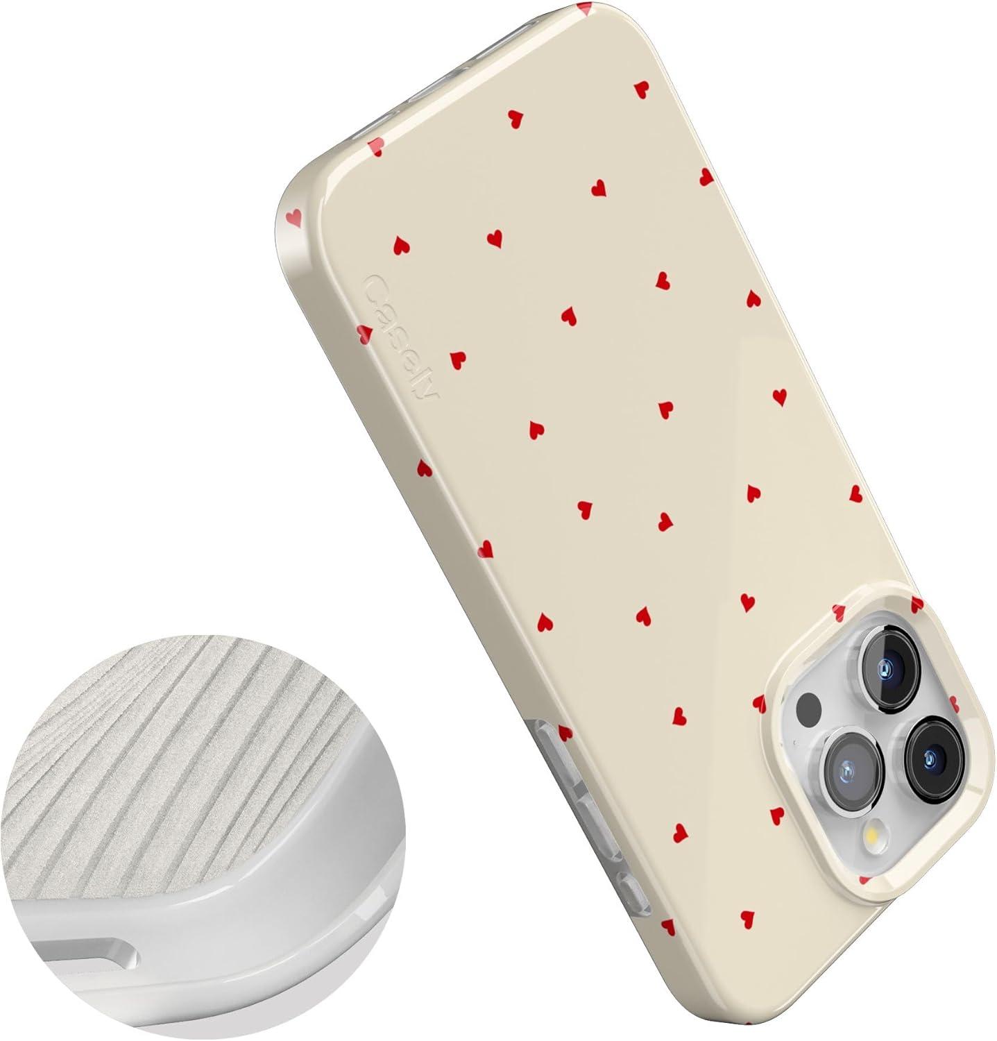 imageCasely iPhone 15 Pro Case Be Mine Tiny Hearts Compatible with MagSafe Classic Ultra Thin Design