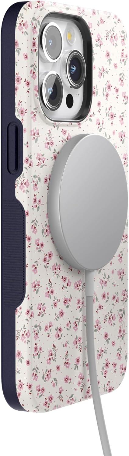 imageCasely iPhone 15 Pro Case Cottage Charm Cottagecore Bold Protective Design Compatible with MagSafe