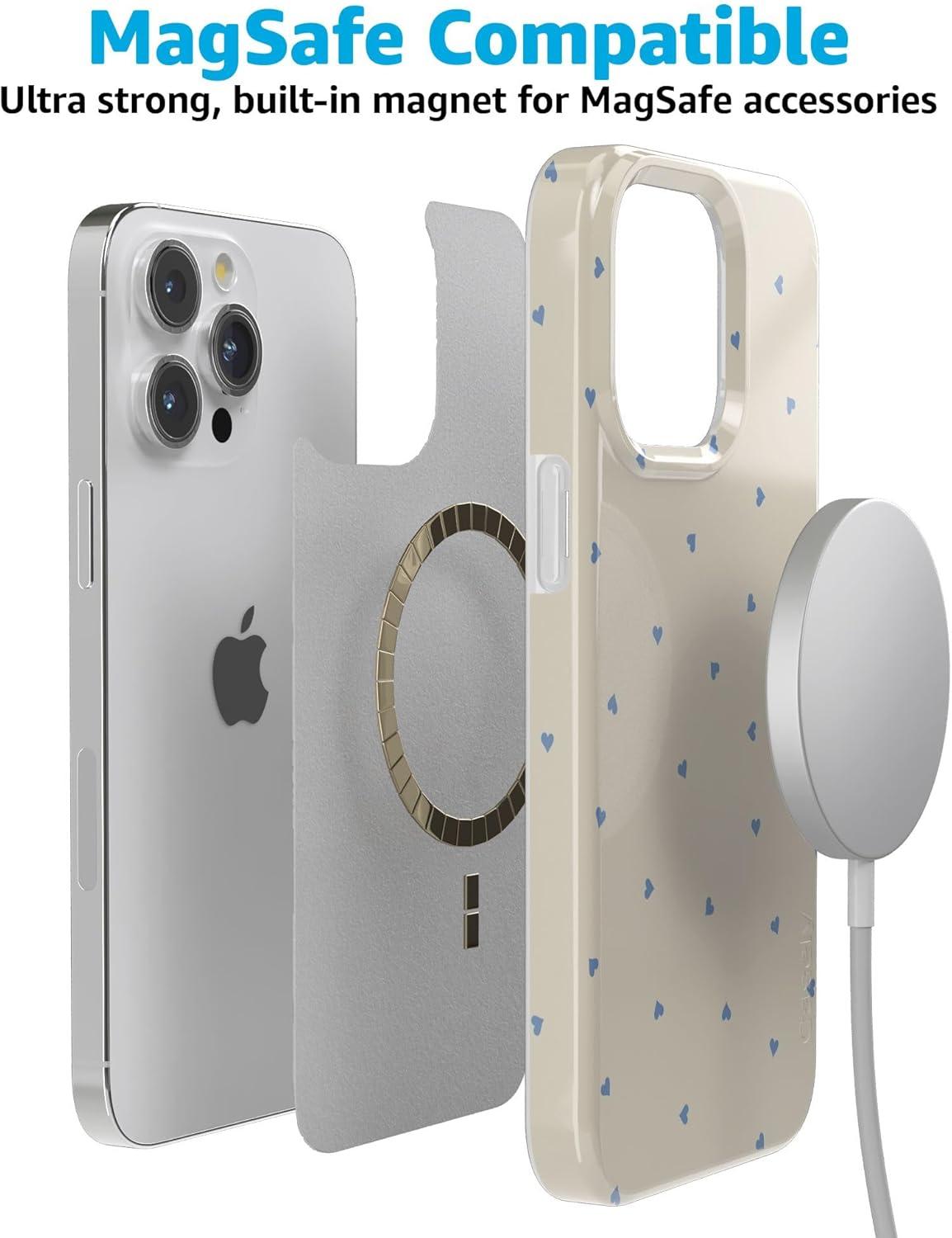imageCasely iPhone 15 Pro Case Im Yours Tiny Hearts Compatible with MagSafe Classic Ultra Thin Design