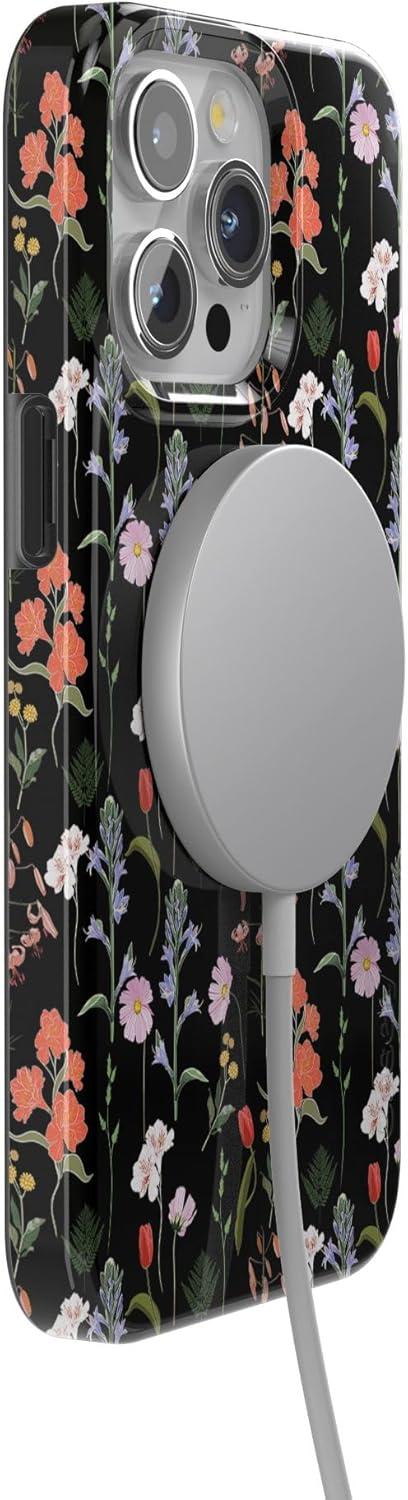 imageCasely iPhone 15 Pro Case Secret Garden Mixed Floral Compatible with MagSafe Classic Ultra Thin Design
