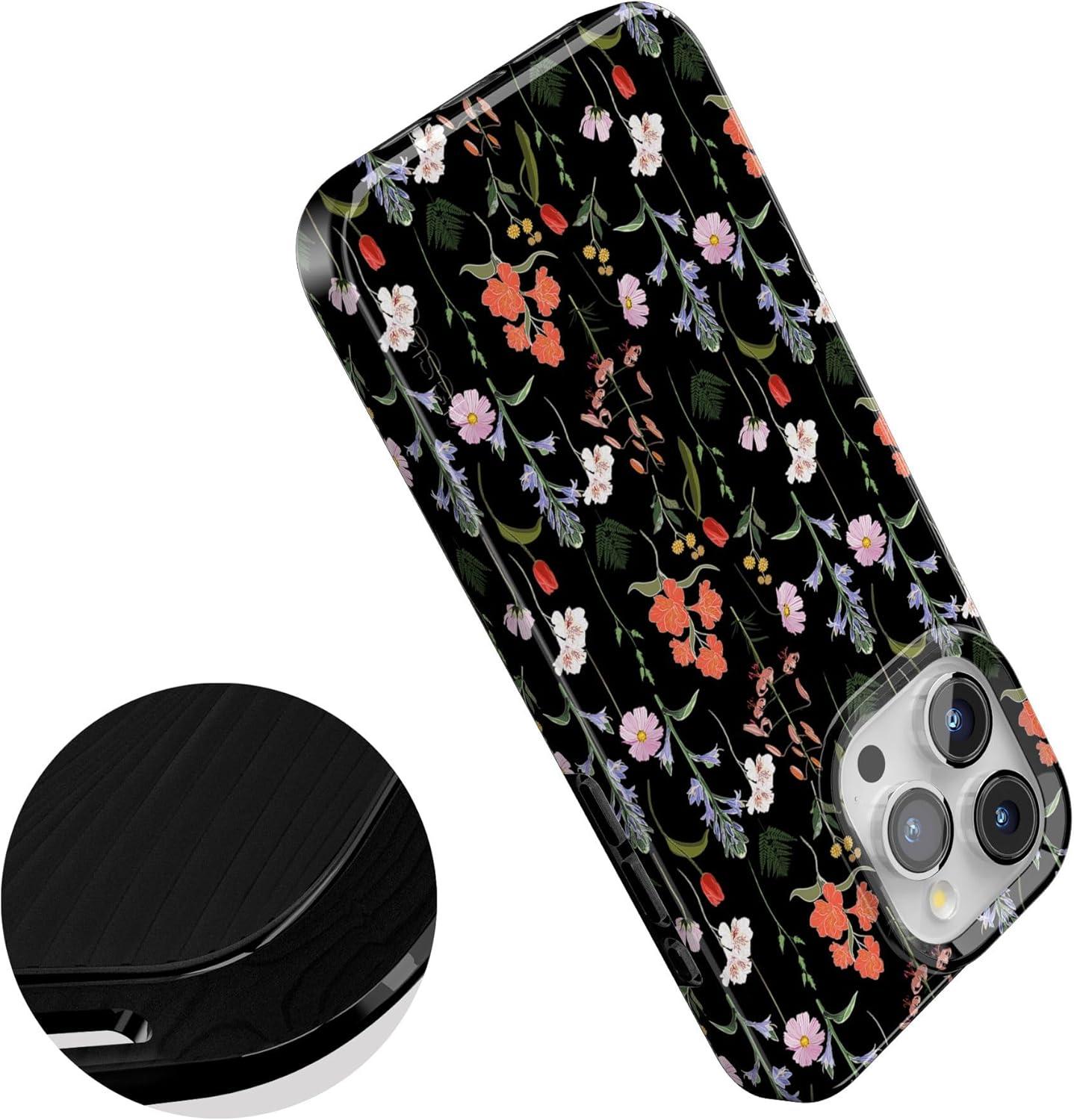 imageCasely iPhone 15 Pro Case Secret Garden Mixed Floral Compatible with MagSafe Classic Ultra Thin Design
