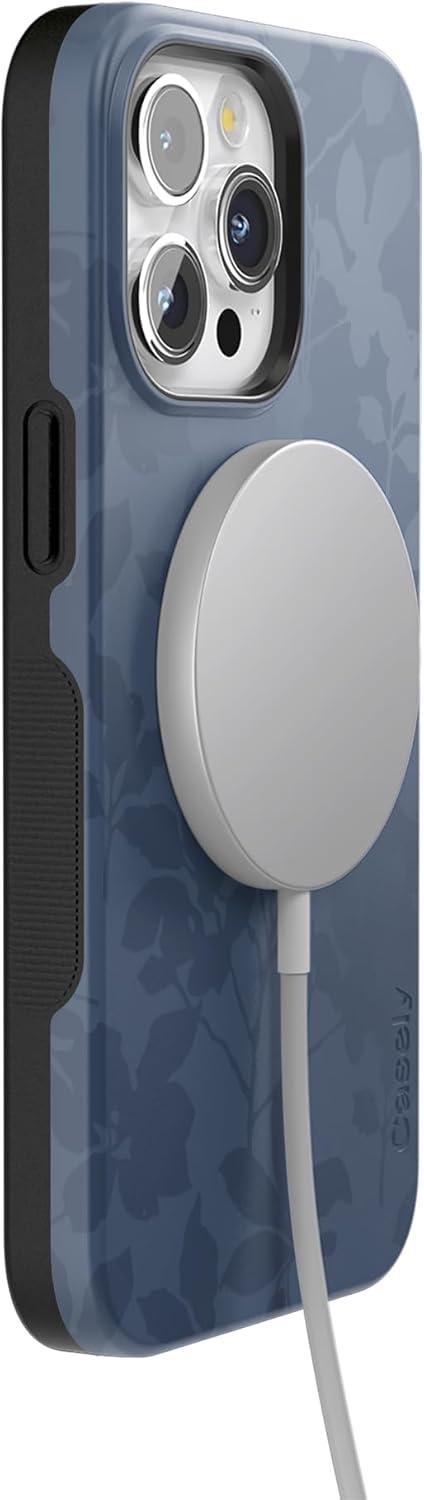 imageCasely iPhone 15 Pro Case Twilight Flora Moody Monochrome Bold Protective Design Compatible with MagSafe