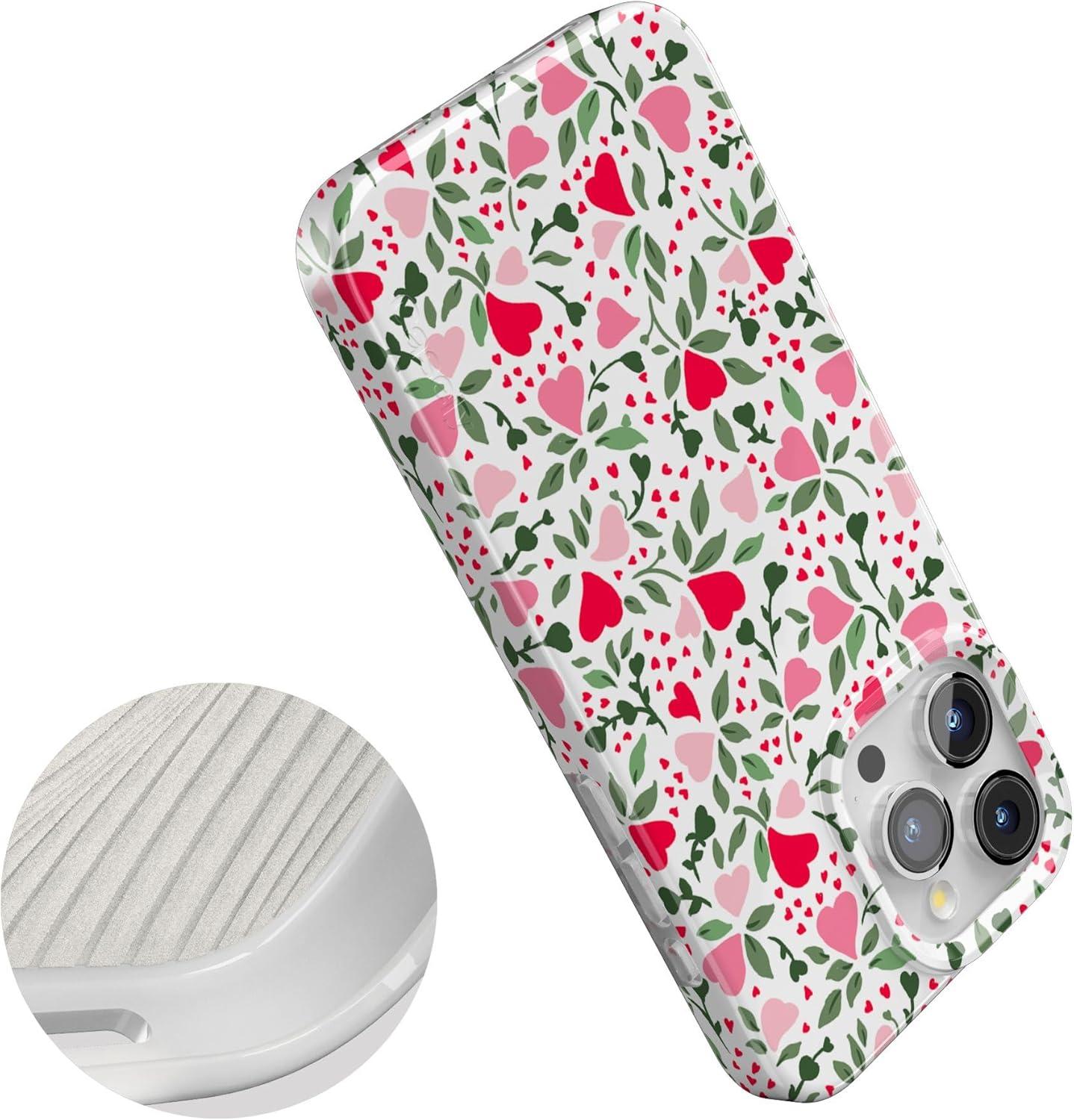 imageCasely iPhone 15 Pro Case Vines of Love Floral Heart Compatible with MagSafe Classic Ultra Thin Design