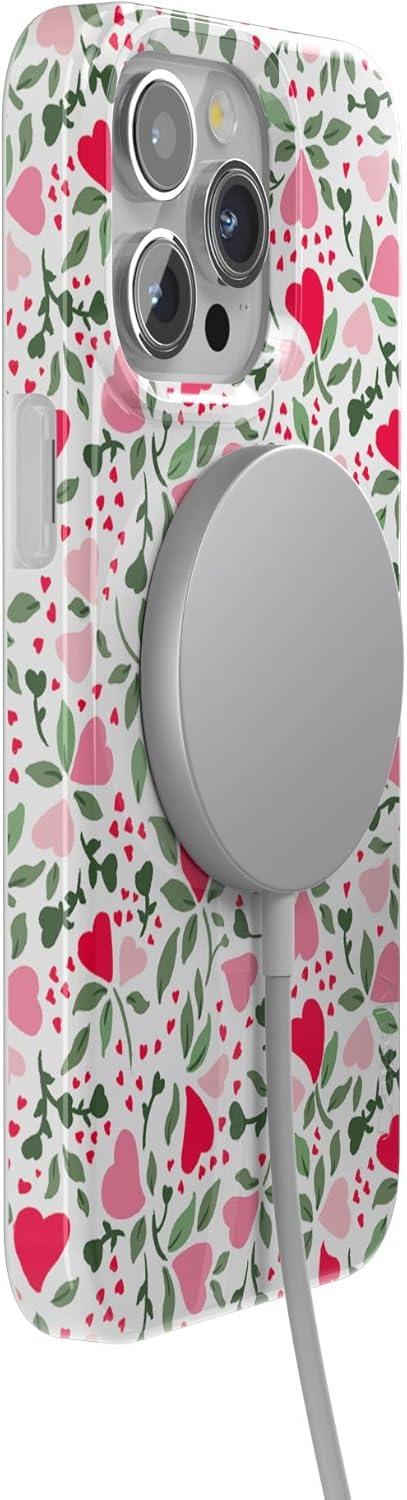 imageCasely iPhone 15 Pro Case Vines of Love Floral Heart Compatible with MagSafe Classic Ultra Thin Design