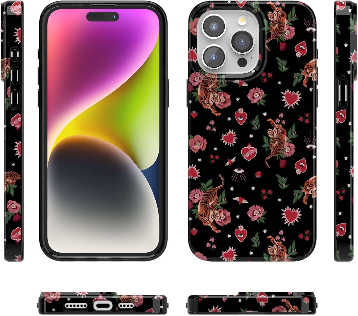 imageCasely iPhone 15 Pro Case Wild at Heart Tiger Compatible with MagSafe Classic Ultra Thin Design