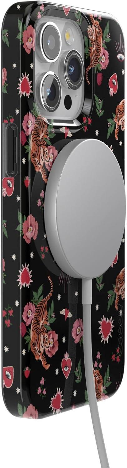 imageCasely iPhone 15 Pro Case Wild at Heart Tiger Compatible with MagSafe Classic Ultra Thin Design