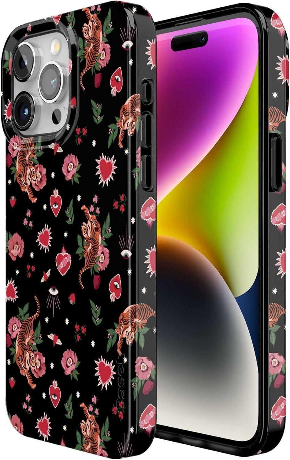 imageCasely iPhone 15 Pro Case Wild at Heart Tiger Compatible with MagSafe Classic Ultra Thin Design