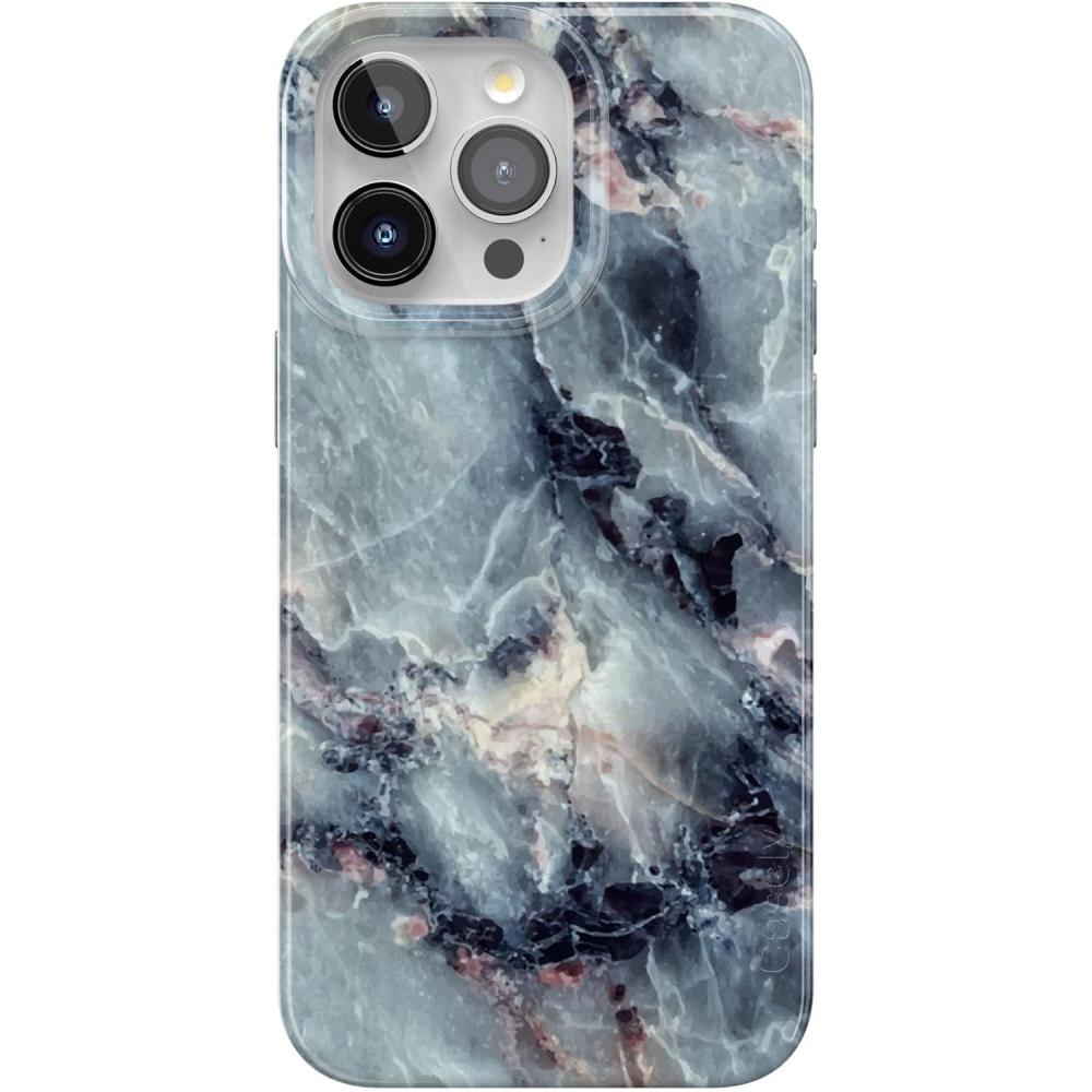 imageCasely iPhone 15 Pro Case Deep Sea Blue Marble Compatible with MagSafe Classic Ultra Thin Design