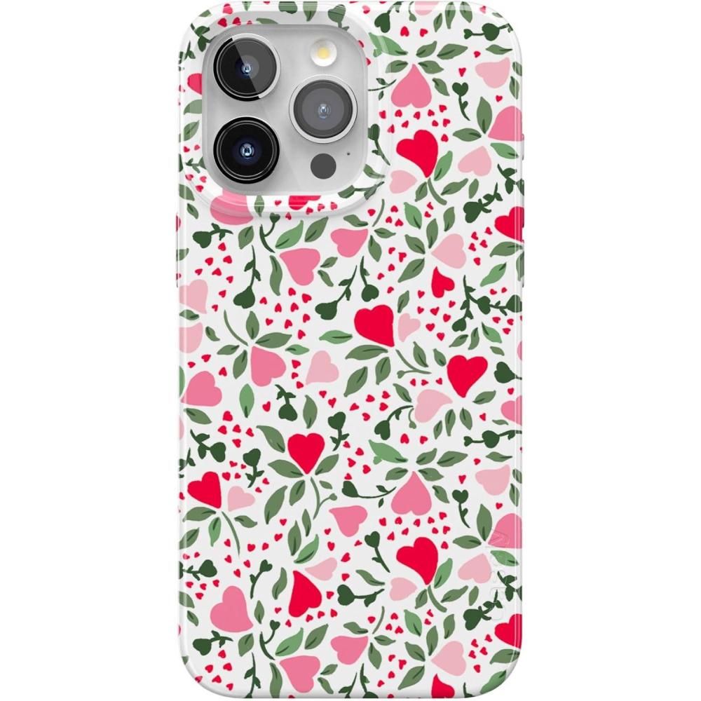imageCasely iPhone 15 Pro Case Vines of Love Floral Heart Compatible with MagSafe Classic Ultra Thin Design