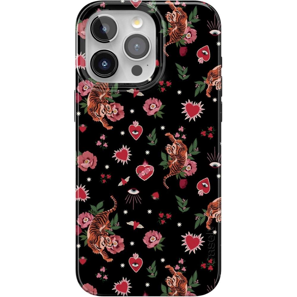 imageCasely iPhone 15 Pro Case Wild at Heart Tiger Compatible with MagSafe Classic Ultra Thin Design