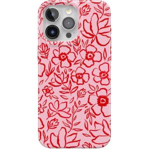 Casely iPhone 15 Pro Case | Blush Garden | Floral Doodle | Compatible with MagSafe | Classic Ultra Thin Design