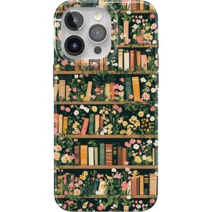 Casely iPhone 15 Pro Case | Book Nook | Floral Library | Compatible with MagSafe | Classic Ultra Slim Design