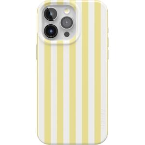 Casely iPhone 15 Pro Case | Butter Yellow Stripes | Sunday Best | Compatible with MagSafe | Classic Ultra Thin Design