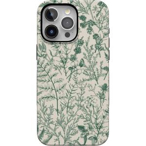 Casely iPhone 15 Pro Case | Sage Garden | Green Floral | Bold Protective Design | Compatible with MagSafe