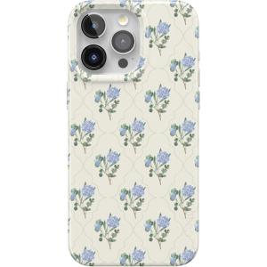 Casely iPhone 15 Pro Case | Vintage Garden | Blue Hydrangea | Compatible with MagSafe | Classic Ultra Thin Design