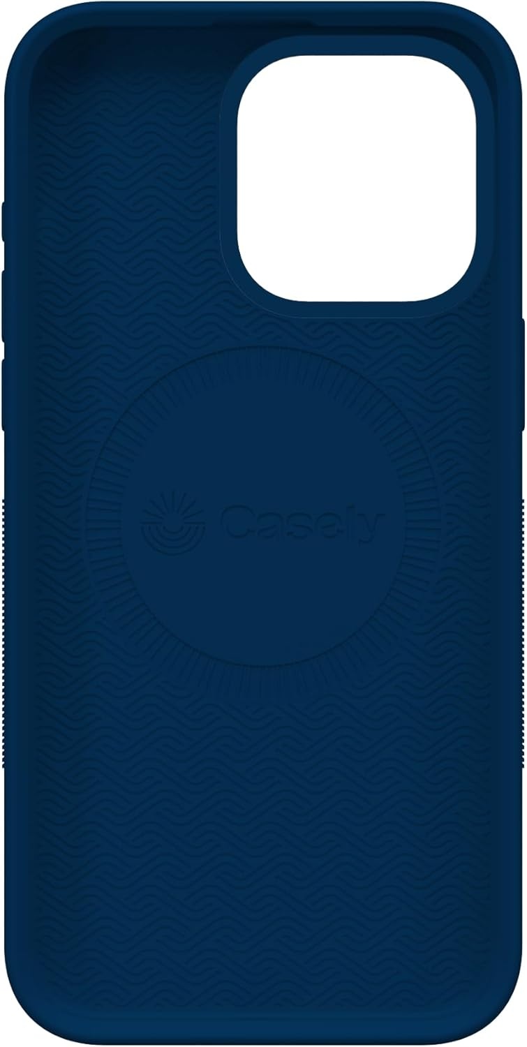 imageCasely iPhone 15 Pro Case Afternoon Tea Blue Floral Bold Protective Design Compatible with MagSafe