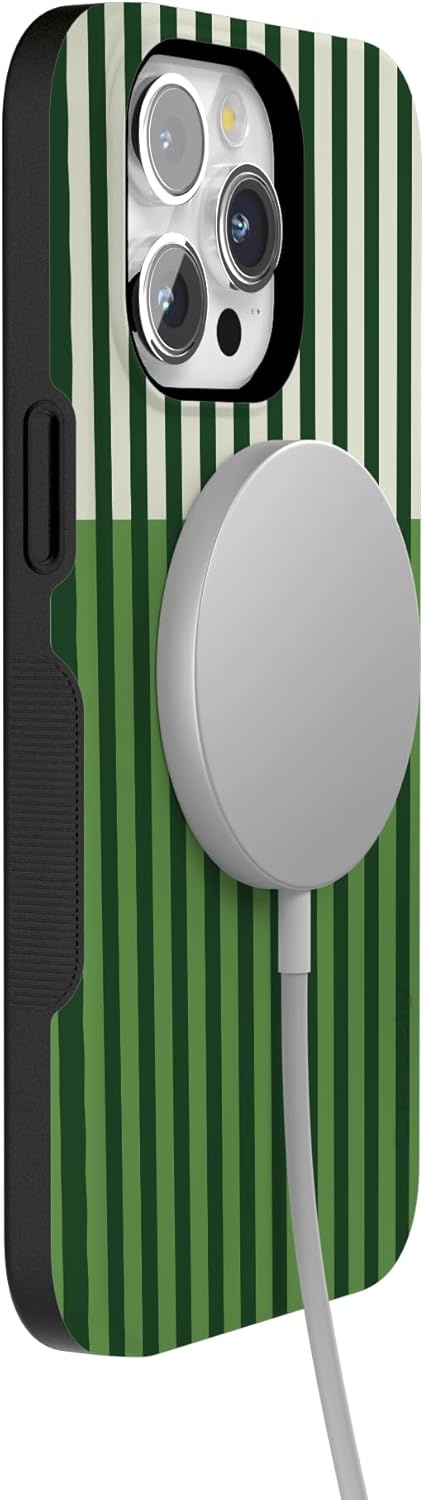 imageCasely iPhone 15 Pro Case Clubhouse Fairway Stripes Bold Protective Design Compatible with MagSafe