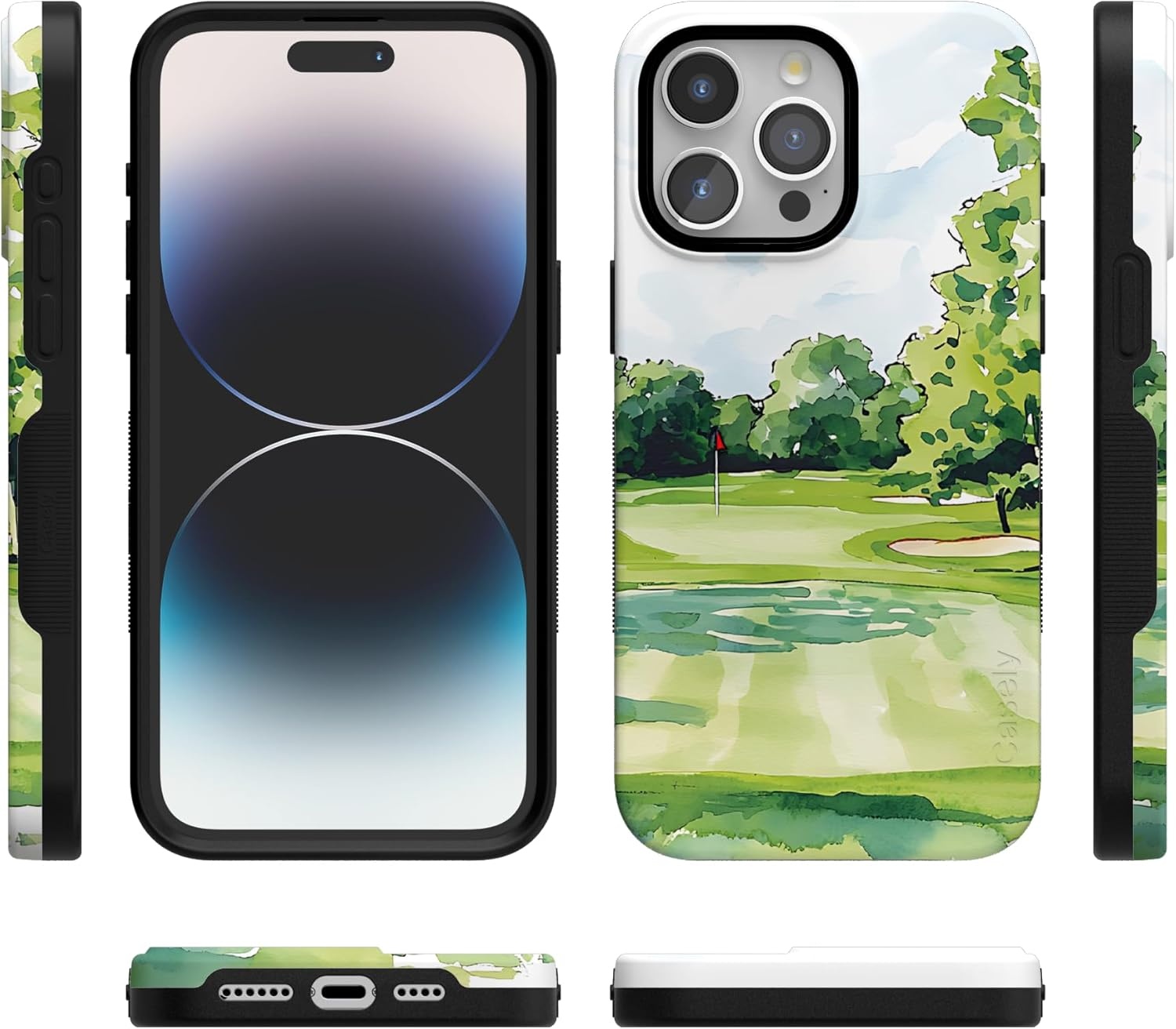 imageCasely iPhone 15 Pro Case Clubhouse Tee Time Bold Protective Design Compatible with MagSafe