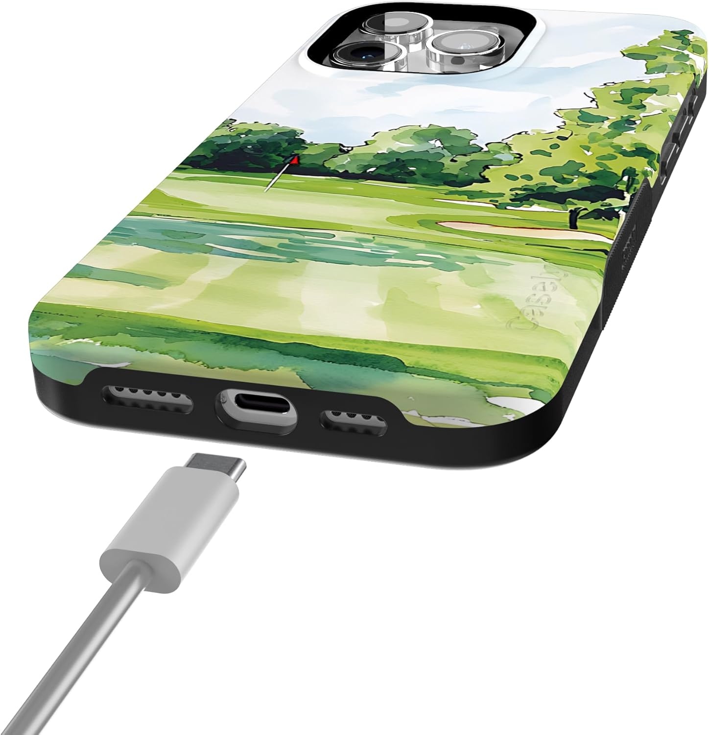 imageCasely iPhone 15 Pro Case Clubhouse Tee Time Bold Protective Design Compatible with MagSafe