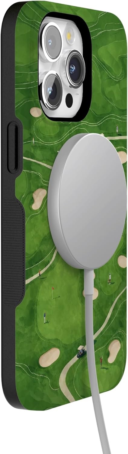 imageCasely iPhone 15 Pro Case Clubhouse The Back Nine Bold Protective Design Compatible with MagSafe