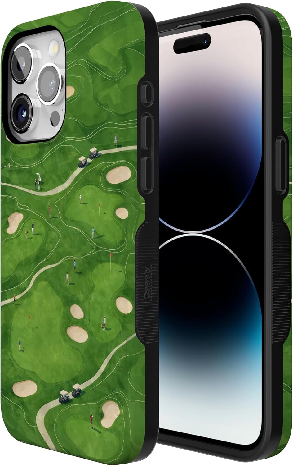 imageCasely iPhone 15 Pro Case Clubhouse The Back Nine Bold Protective Design Compatible with MagSafe