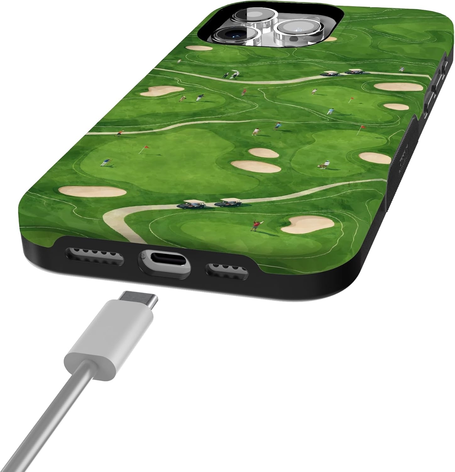 imageCasely iPhone 15 Pro Case Clubhouse The Back Nine Bold Protective Design Compatible with MagSafe