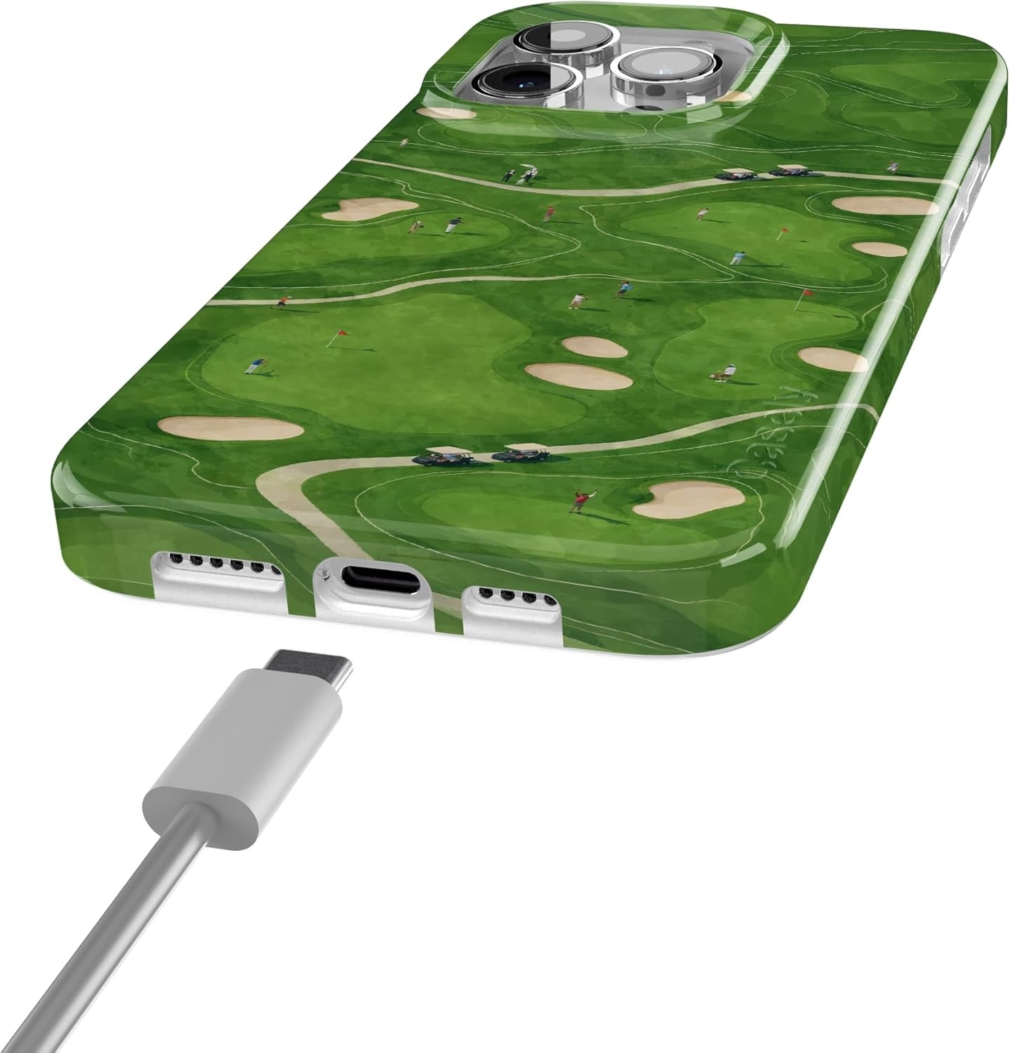 imageCasely iPhone 15 Pro Case Clubhouse The Back Nine Compatible with MagSafe Classic Ultra Thin Design