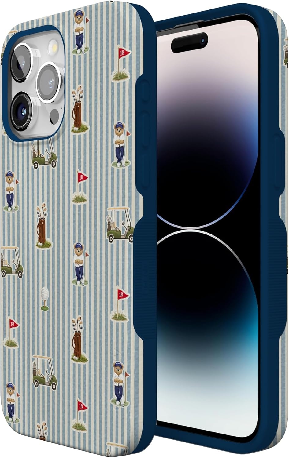 imageCasely iPhone 15 Pro Case Clubhouse The Caddie Print Bold Protective Design Compatible with MagSafe