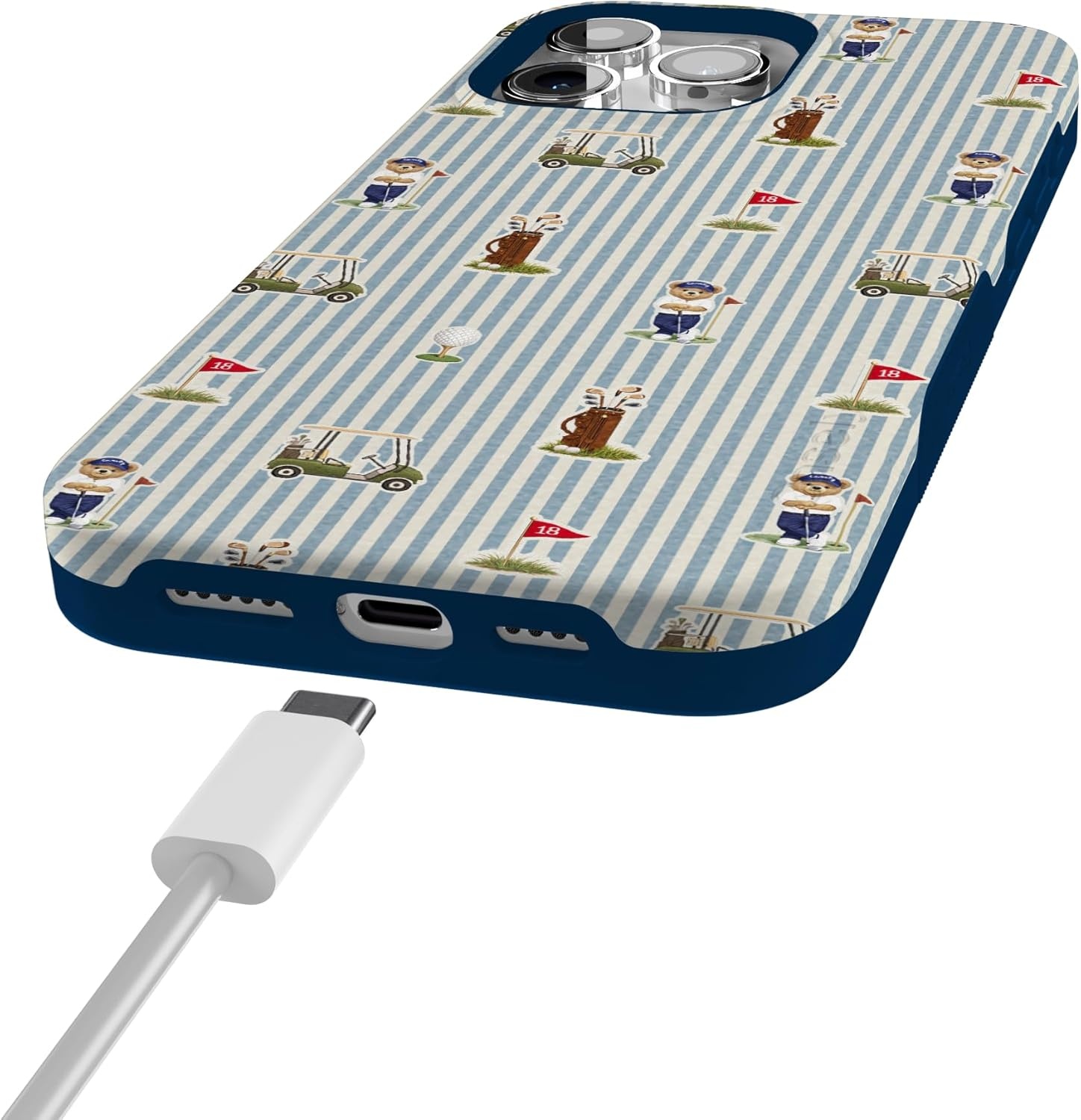 imageCasely iPhone 15 Pro Case Clubhouse The Caddie Print Bold Protective Design Compatible with MagSafe