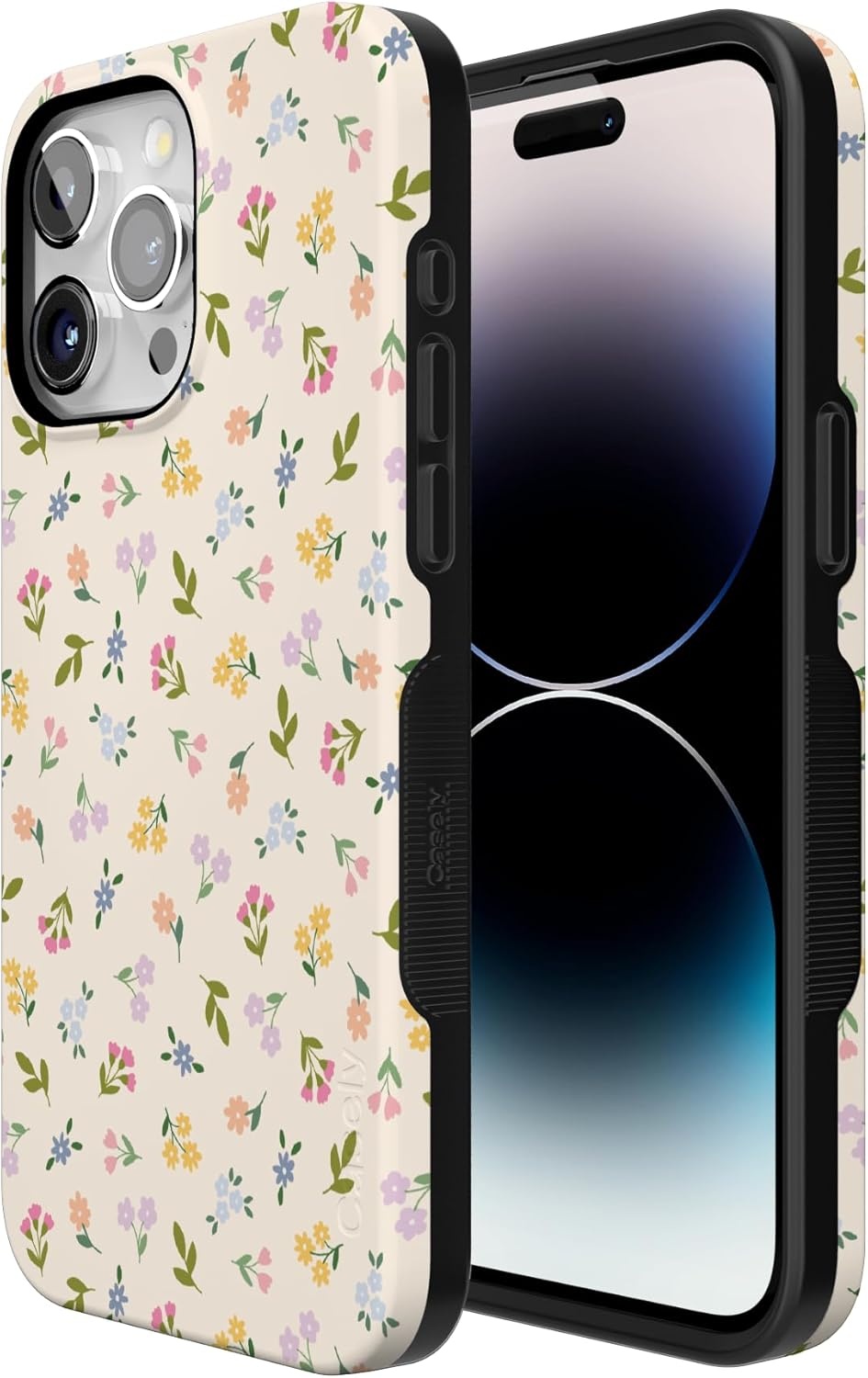imageCasely iPhone 15 Pro Case Ditsy Floral Tiny Flowers Bold Protective Design Compatible with MagSafe