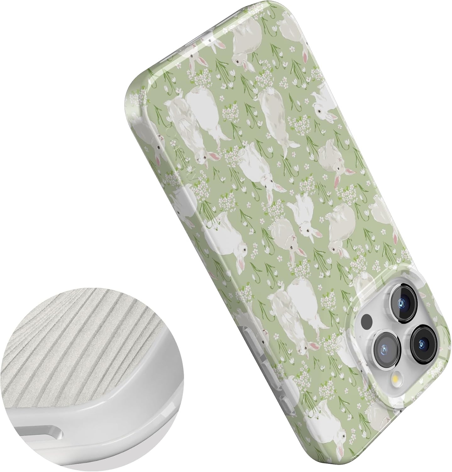 imageCasely iPhone 15 Pro Case Hop to it Green Bunny Compatible with MagSafe Classic Ultra Thin Design