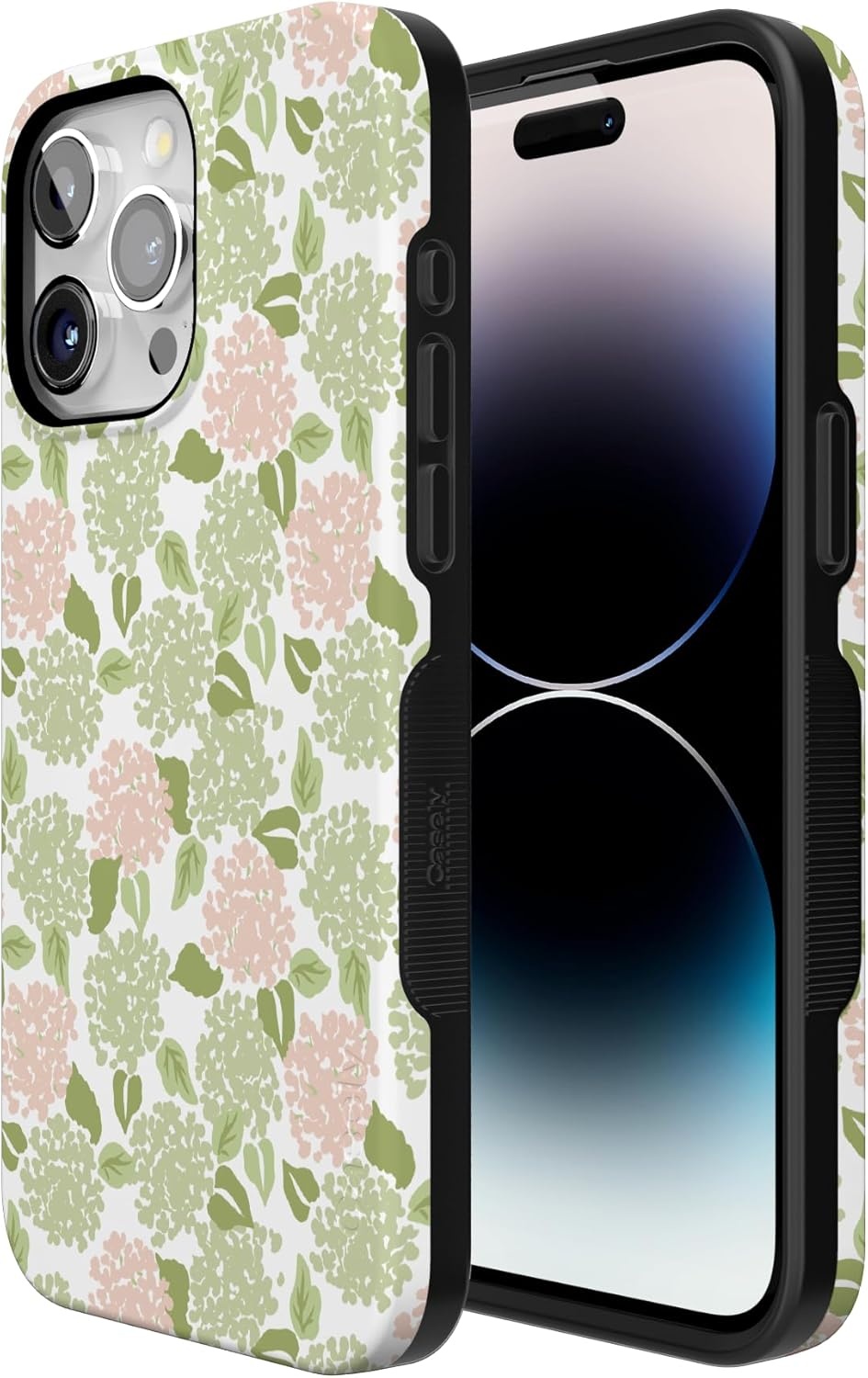 imageCasely iPhone 15 Pro Case Hydrangea Haze Floral Garden Bold Protective Design Compatible with MagSafe