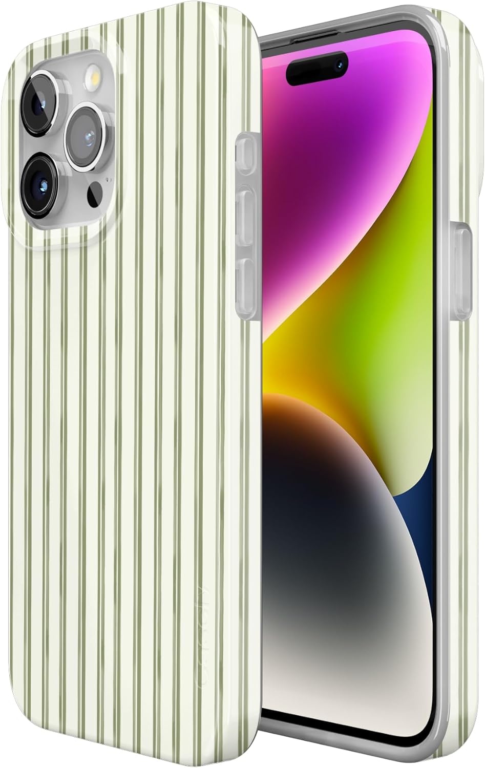 imageCasely iPhone 15 Pro Case Linen Stripe The Boyfriend Collection Compatible with MagSafe Classic Ultra Thin Design