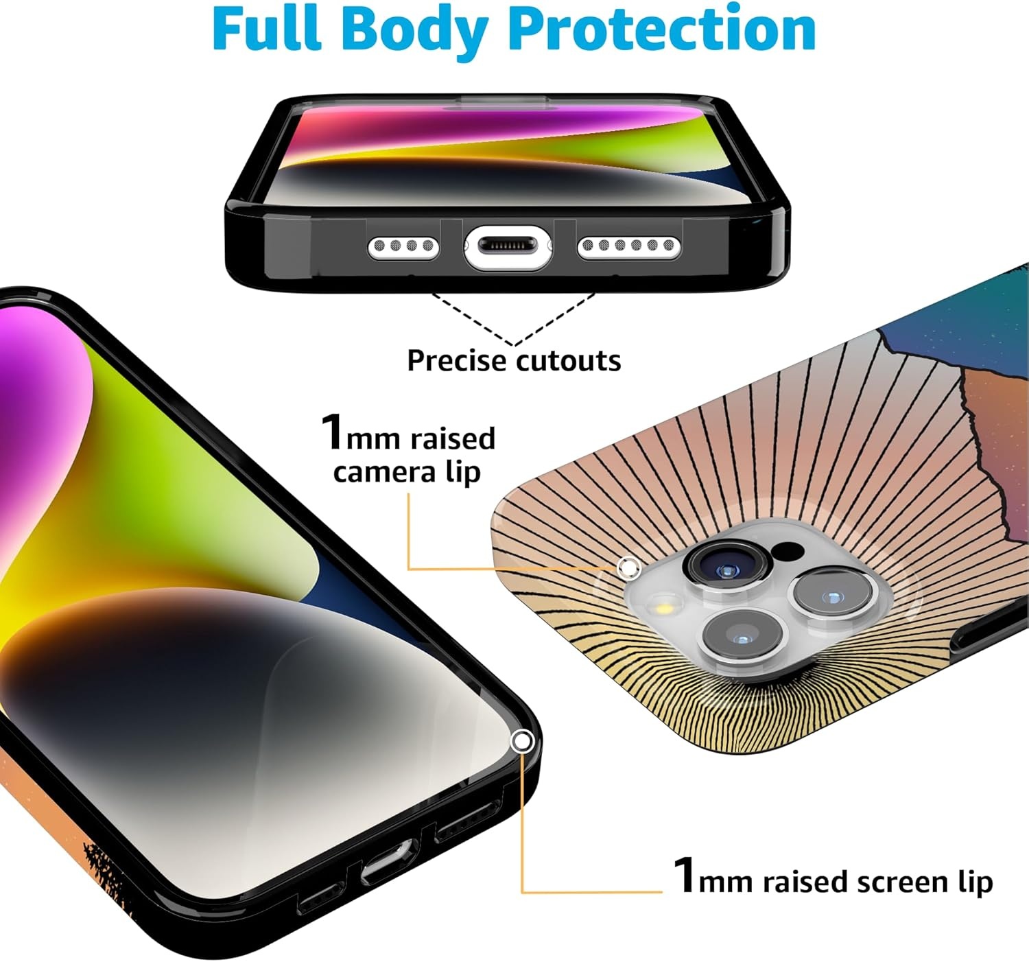 imageCasely iPhone 15 Pro Case Mountain Sunset Golden Hour Compatible with MagSafe Classic Ultra Slim Design