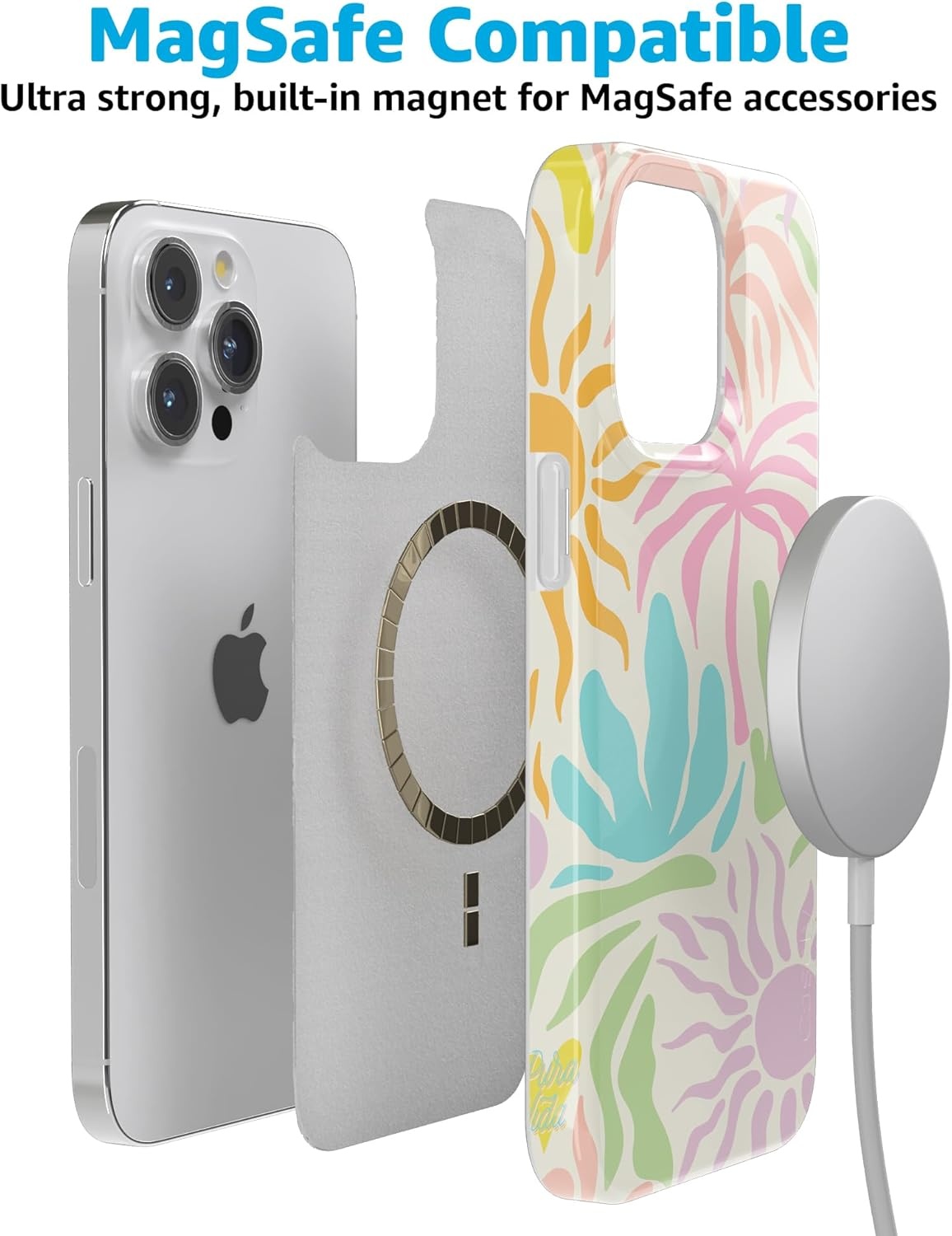 imageCasely iPhone 15 Pro Case Oasis Pura Vida Compatible with MagSafe Classic Ultra Slim Design