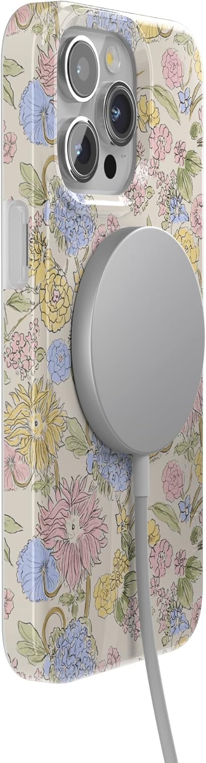 imageCasely iPhone 15 Pro Case Prairie Blooms Pastel Floral Compatible with MagSafe Classic Ultra Thin Design