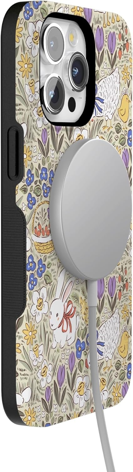 imageCasely iPhone 15 Pro Case Storybook Stroll Spring Garden Bold Protective Design Compatible with MagSafe