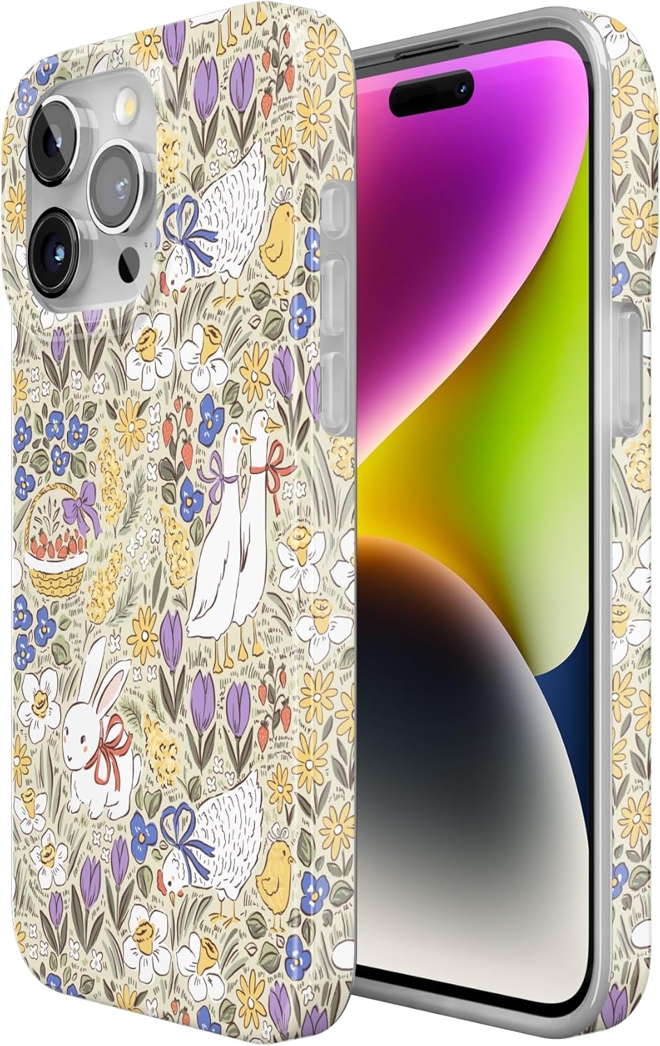 imageCasely iPhone 15 Pro Case Storybook Stroll Spring Garden Compatible with MagSafe Classic Ultra Thin Design
