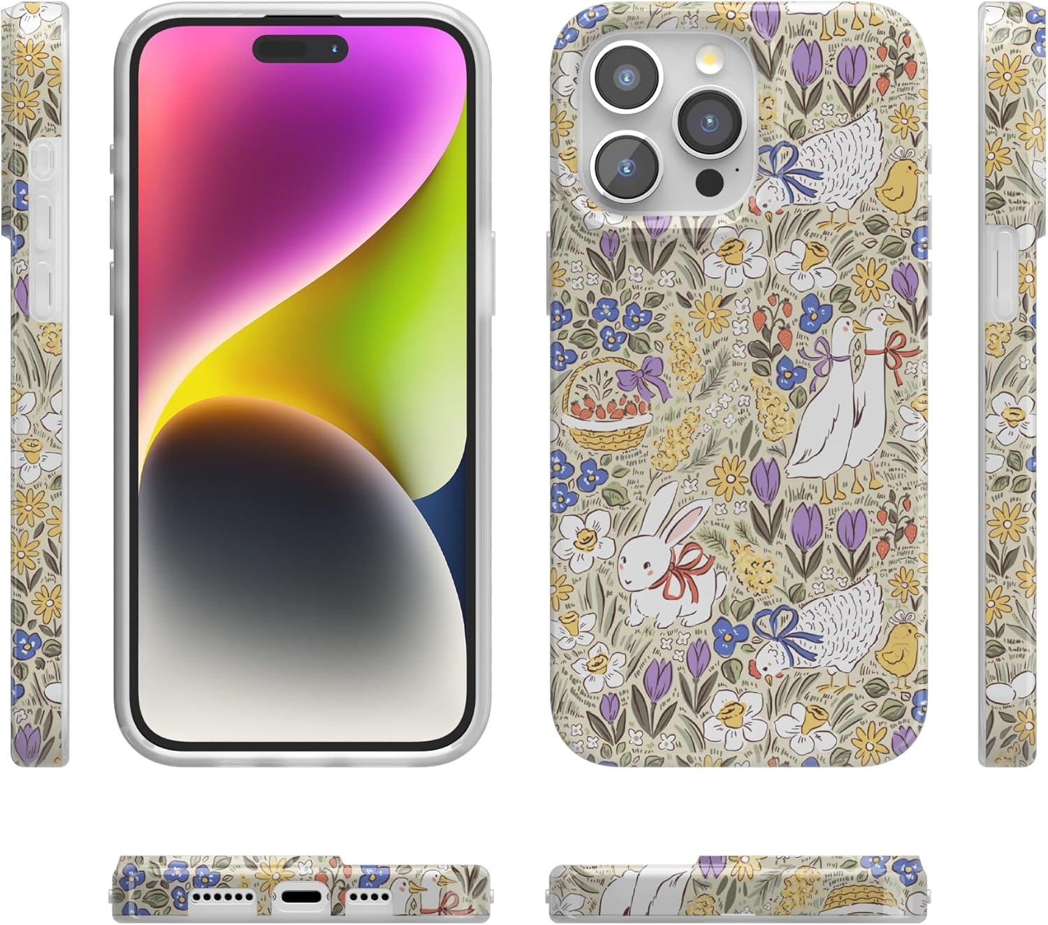 imageCasely iPhone 15 Pro Case Storybook Stroll Spring Garden Compatible with MagSafe Classic Ultra Thin Design