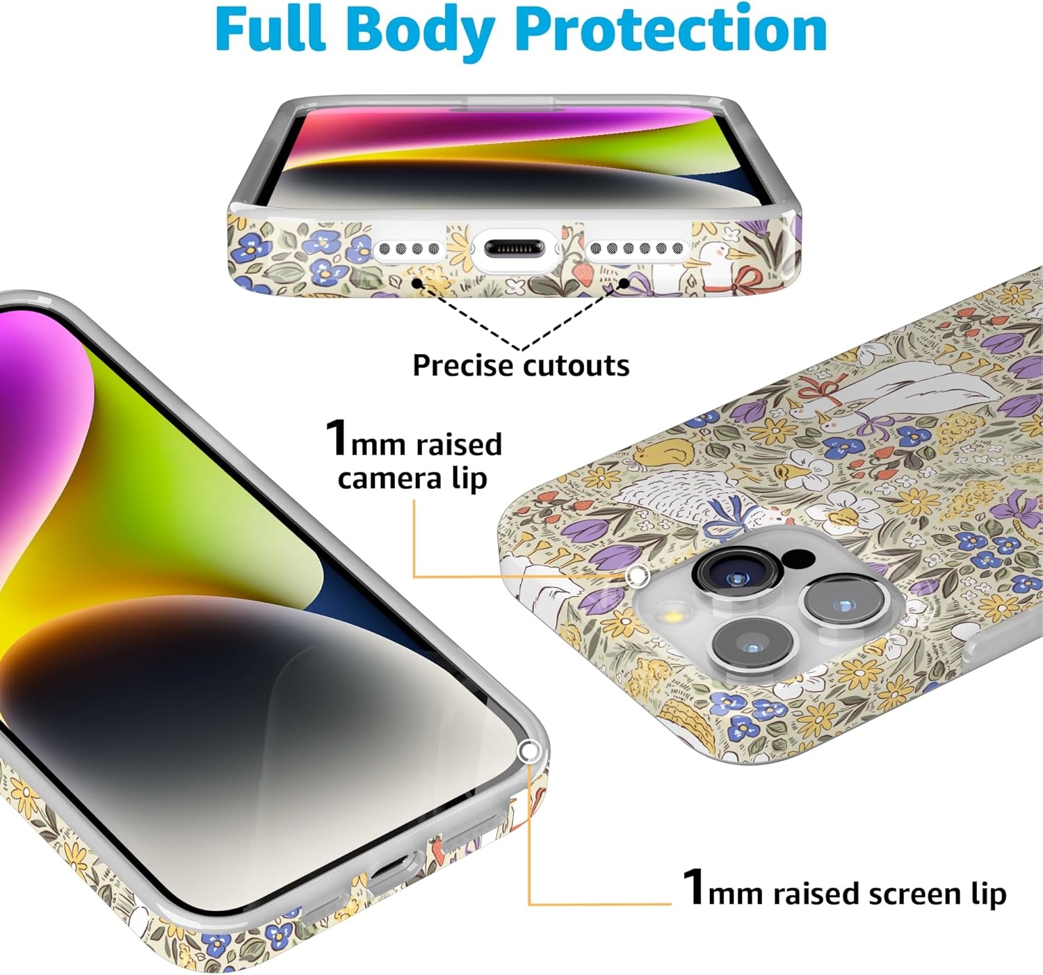 imageCasely iPhone 15 Pro Case Storybook Stroll Spring Garden Compatible with MagSafe Classic Ultra Thin Design