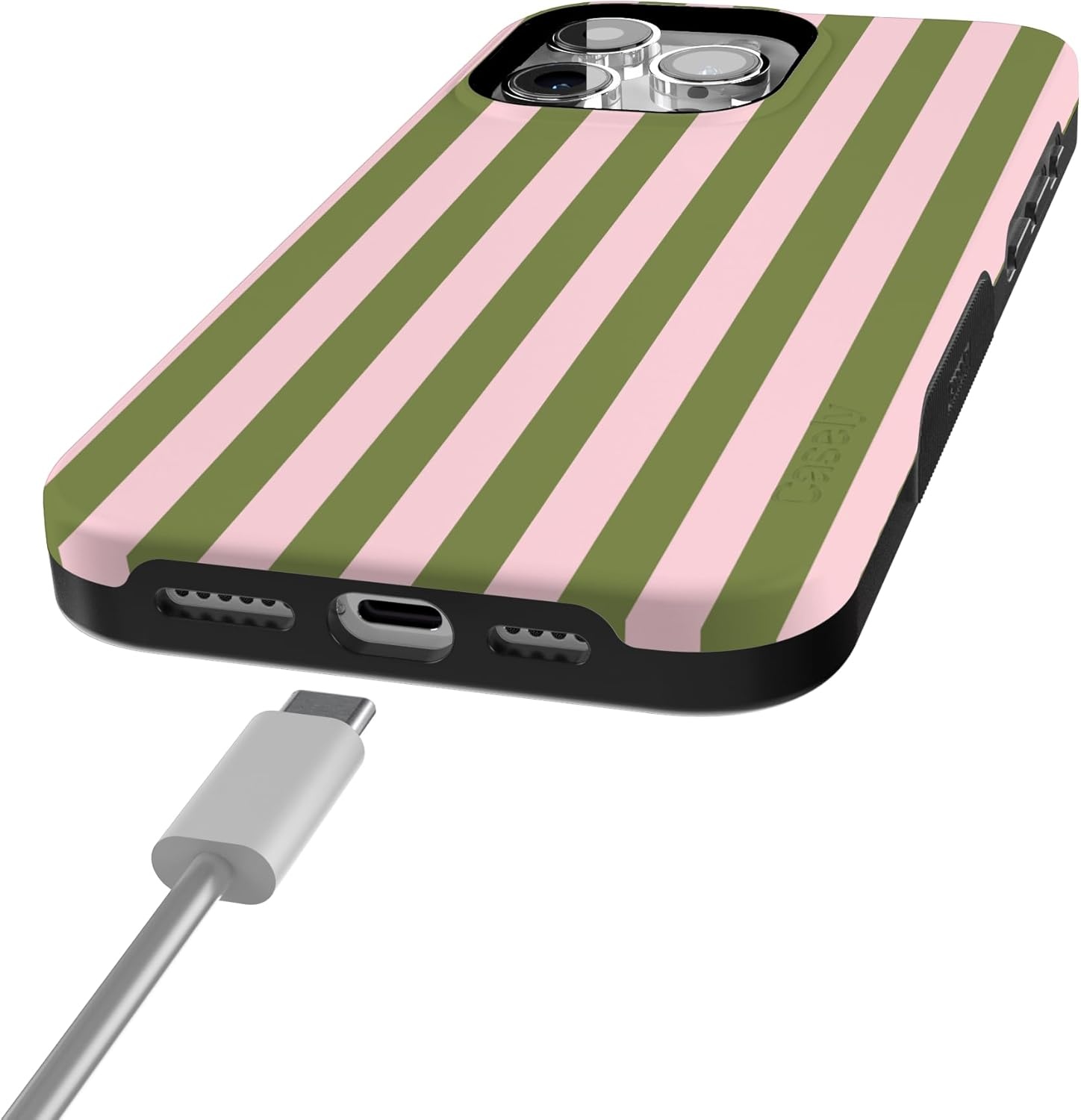 imageCasely iPhone 15 Pro Case Summer Stripes Sunday Best Bold Protective Design Compatible with MagSafe