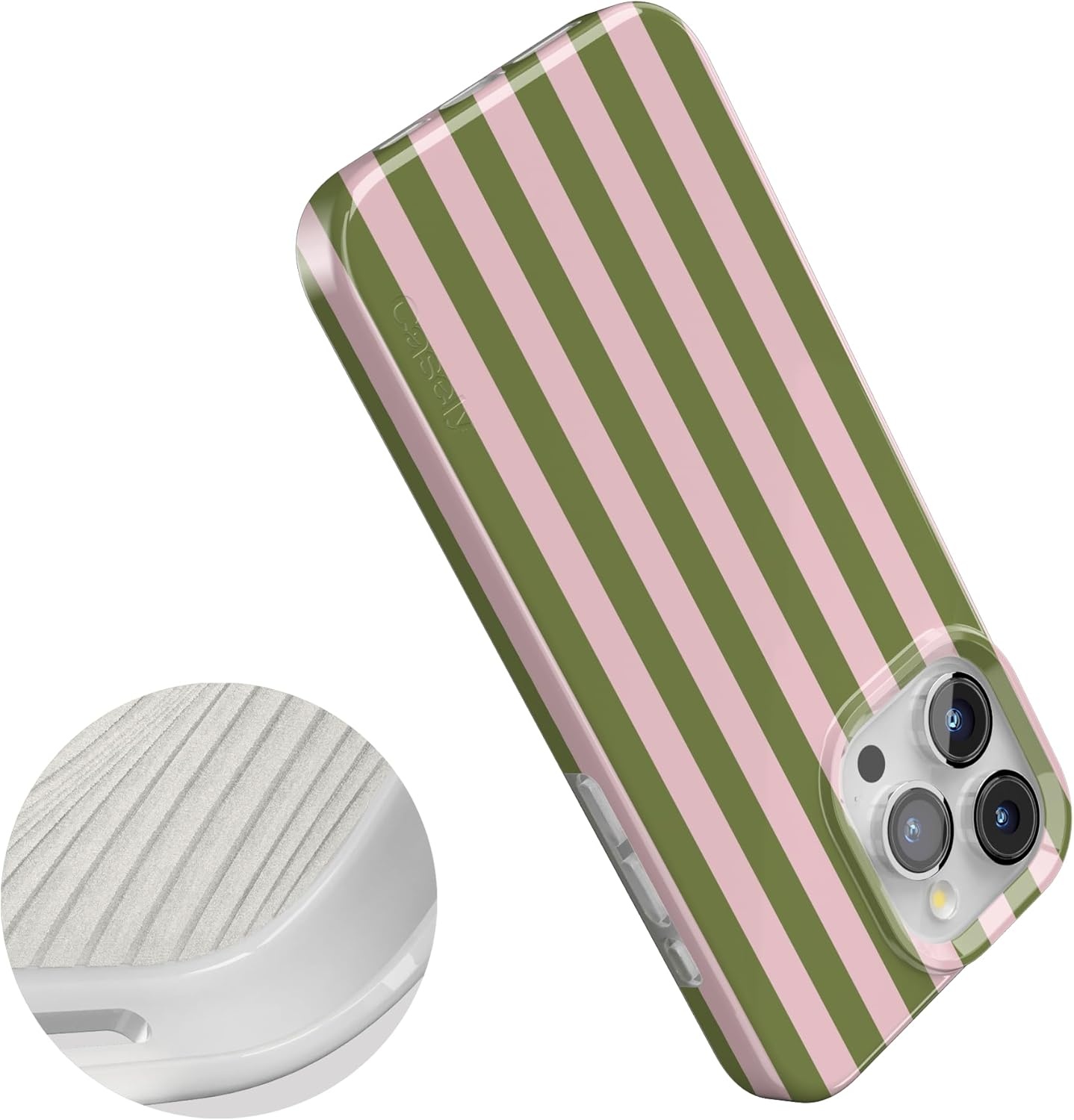 imageCasely iPhone 15 Pro Case Summer Stripes Sunday Best Compatible with MagSafe Classic Ultra Thin Design